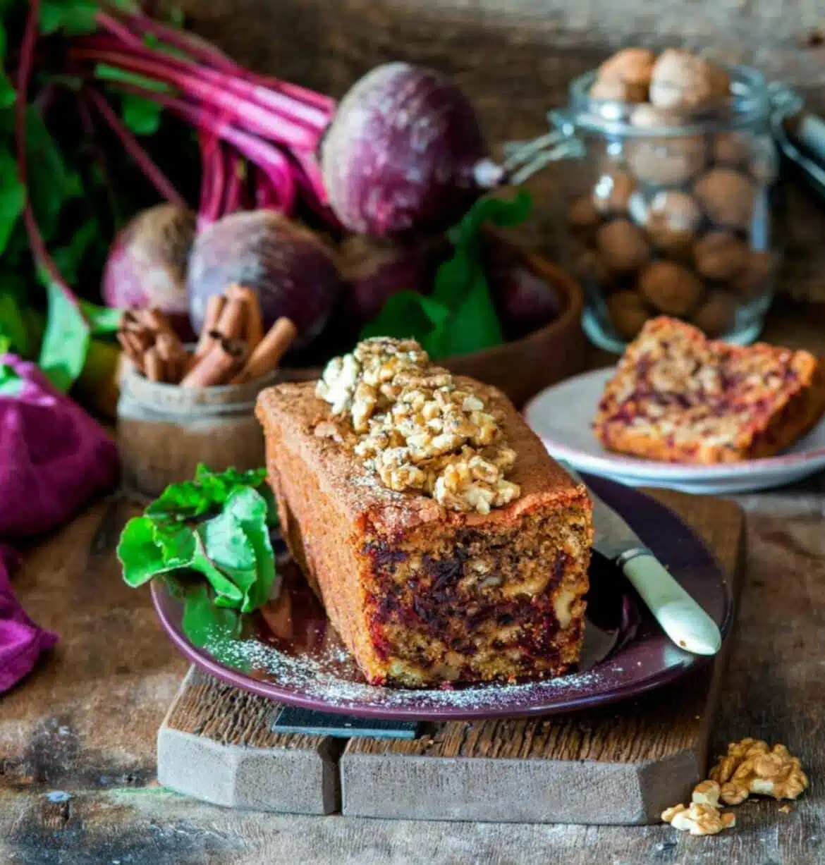 Beetroot cake with walnuts (vegetarian)
